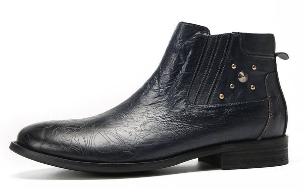 Santimon Mens Leather Chelsea Boots Casual Party