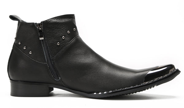 Santimon Mens Metal Tip Casual Western Boots