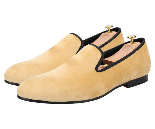 Santimon Mens Prom Dress Velvet Slip On Loafers