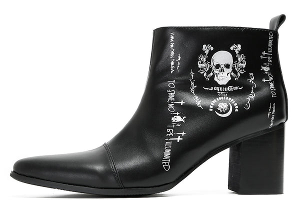 Santimon Mens Skull Halloween Ankle Western Boots