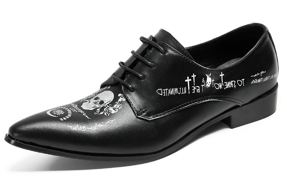santimon Mens Skull Halloween Casual Oxfords