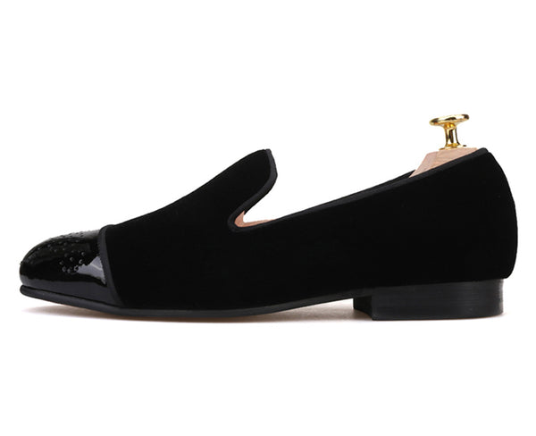 Santimon Mens Velvet Loafers Dress Slip On Shoes