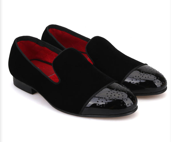 Santimon Mens Velvet Loafers Dress Slip On Shoes