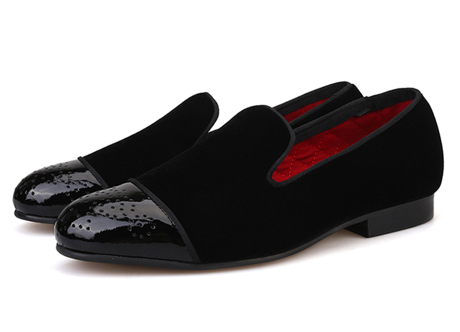 santimon Mens Velvet Loafers Dress Slip On Shoes