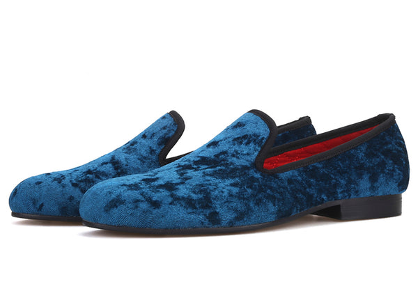 Santimon Mens Velvet Penny Loafers Slip On Shoes