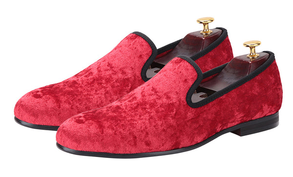 Santimon Mens Velvet Penny Loafers Slip On Shoes