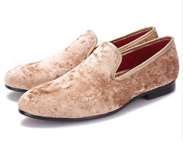 Santimon Mens Velvet Penny Loafers Slip On Shoes