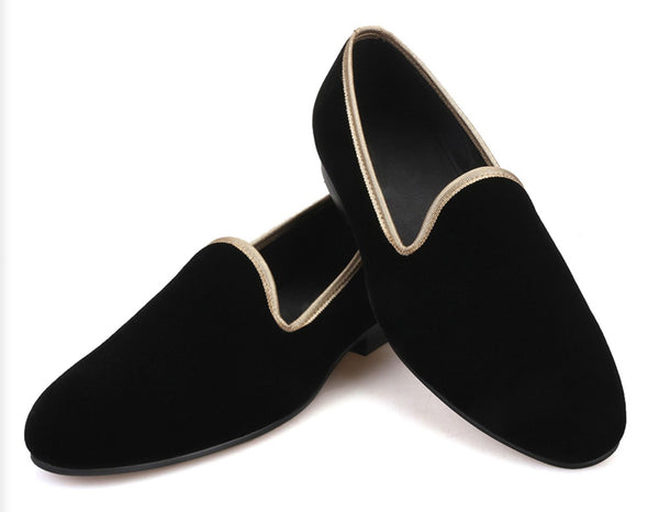 Santimon Mens Velvet Slip On Penny Loafers