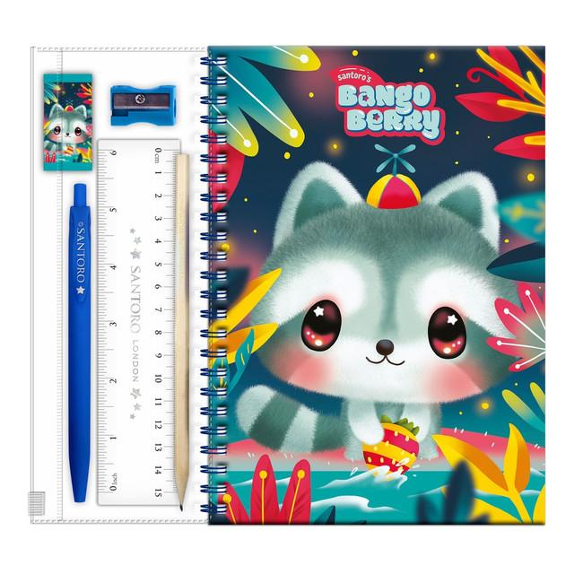 Santoro London Bangoberry - A5 Notebook With Stationery - Remy Raccoon