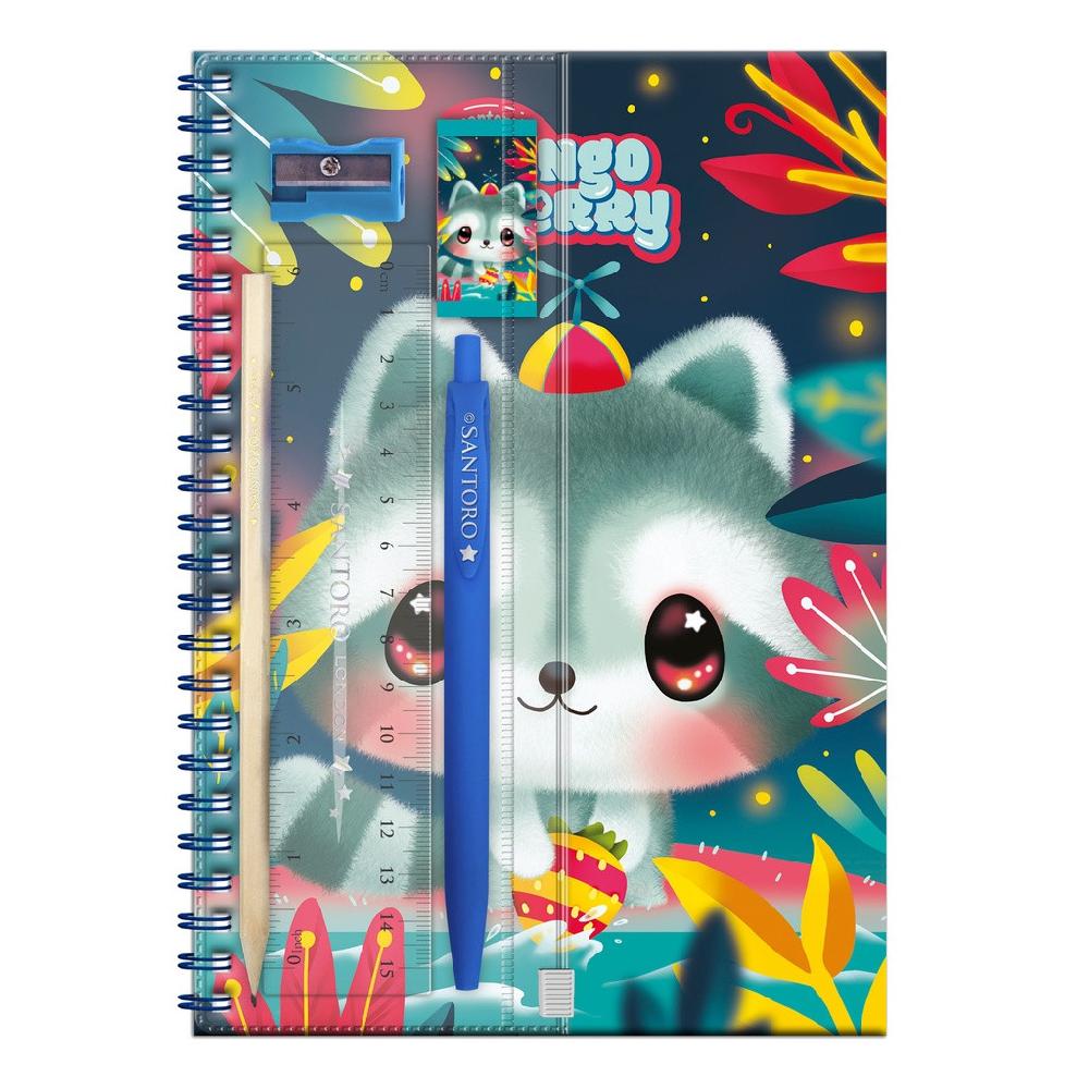 santoro london Bangoberry - A5 Notebook with Stationery - Remy Raccoon