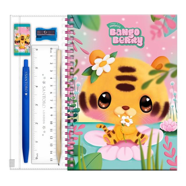 Santoro London Bangoberry - A5 Notebook With Stationery - Tiggy Tiger