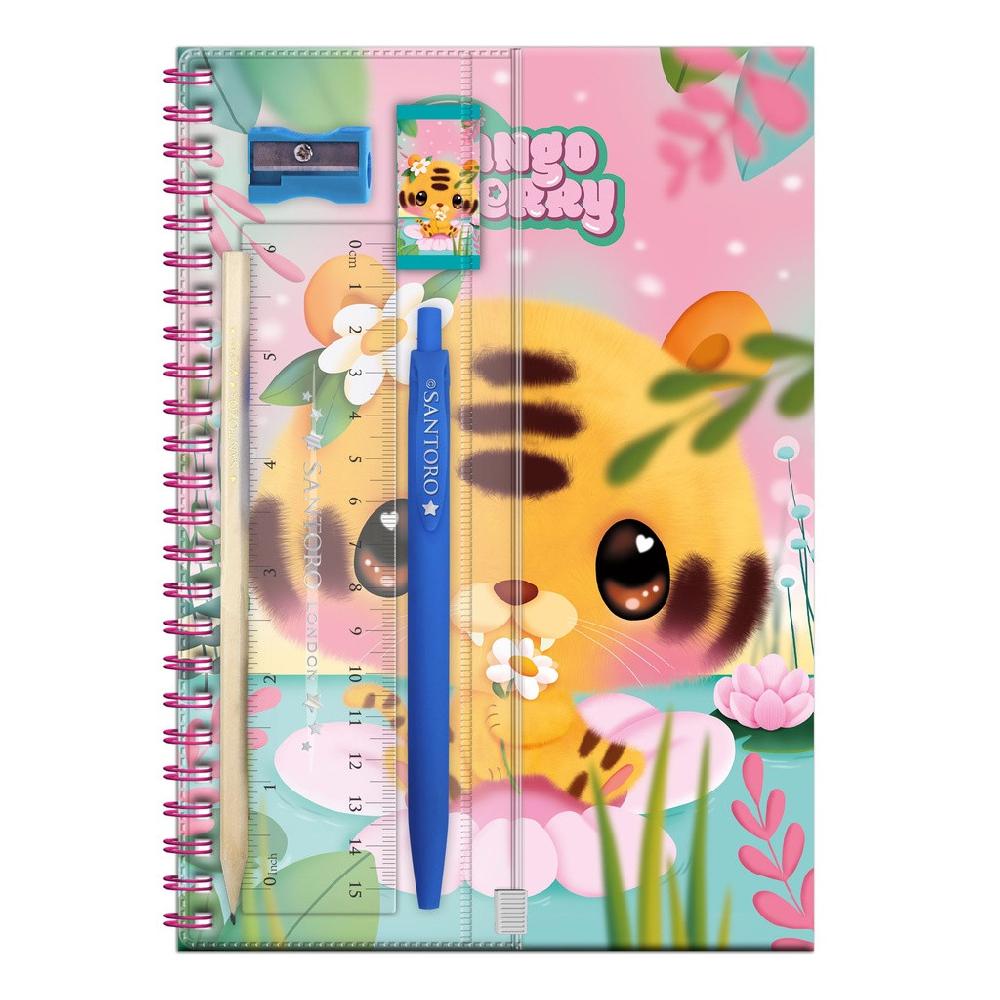 santoro london Bangoberry - A5 Notebook with Stationery - Tiggy Tiger