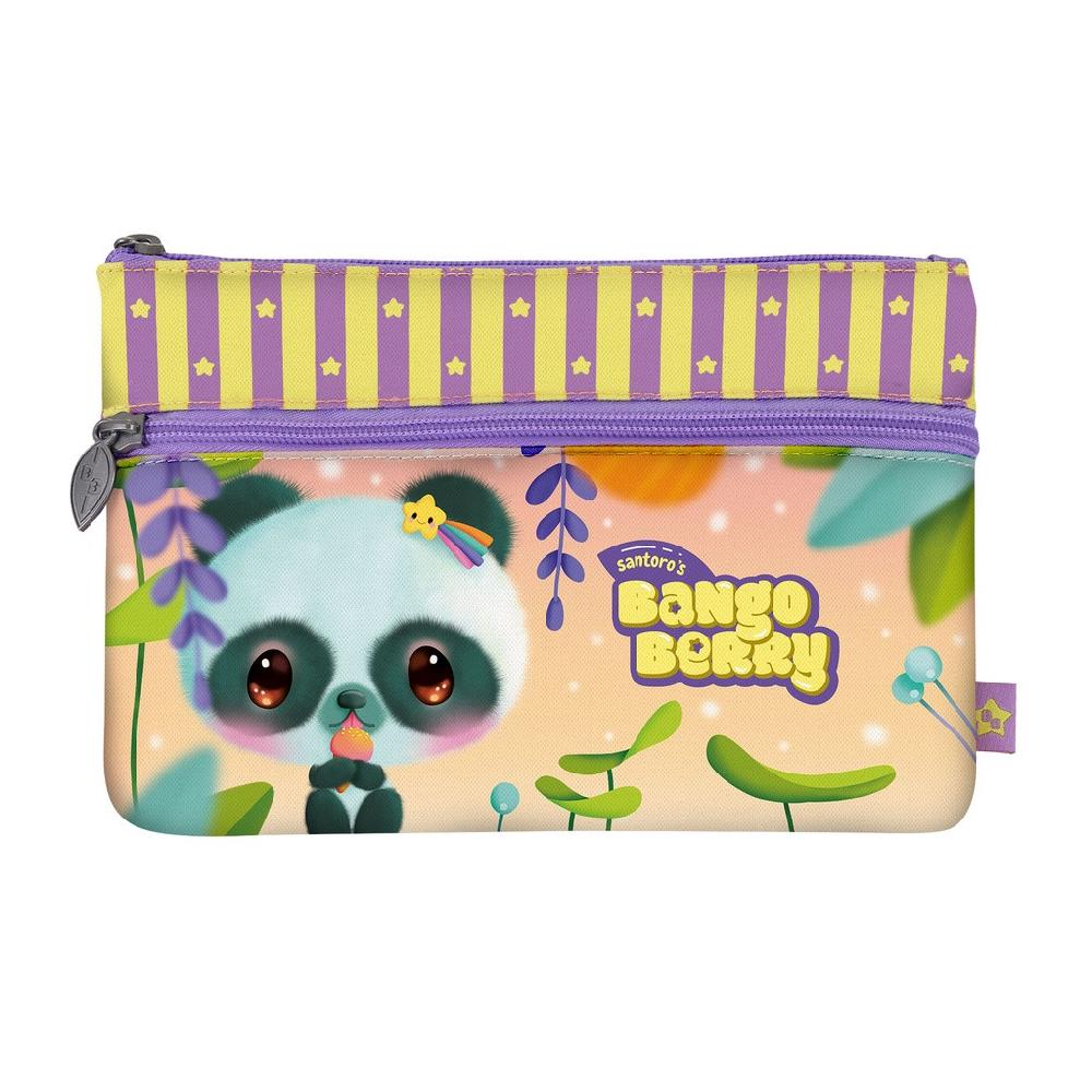santoro london Bangoberry - Flat Pencil Case with Pocket - Pally Panda
