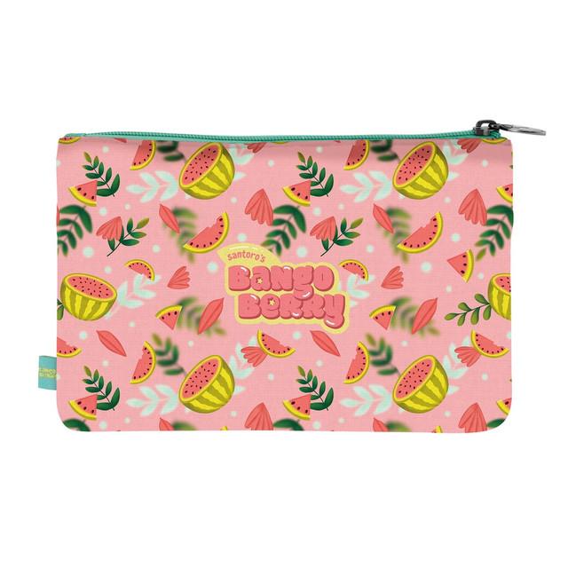 Santoro London Bangoberry - Flat Pencil Case With Pocket - Piggy Pig