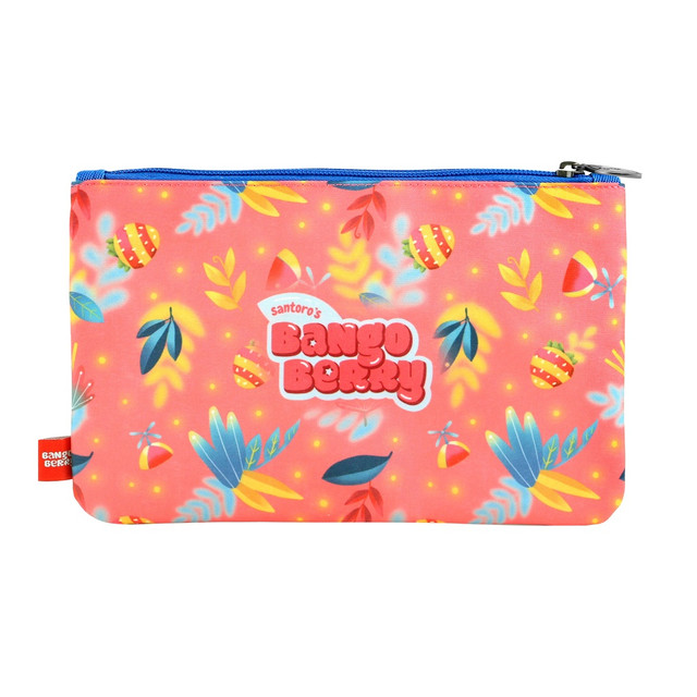 Santoro London Bangoberry - Flat Pencil Case With Pocket - Remy Raccoon