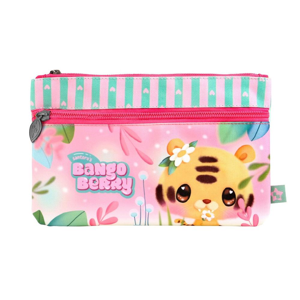 santoro london Bangoberry - Flat Pencil Case with Pocket - Tiggy Tiger