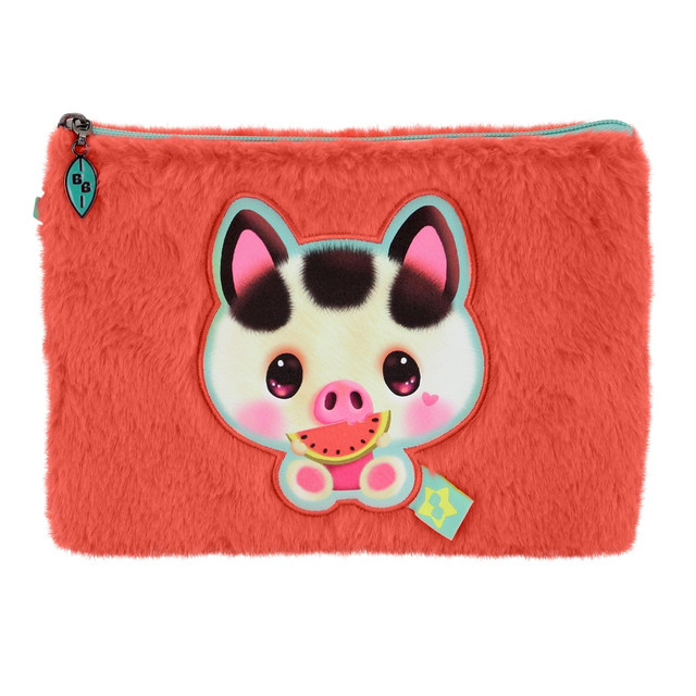 Santoro London Bangoberry - Furry Pencil Case - Piggy Pig