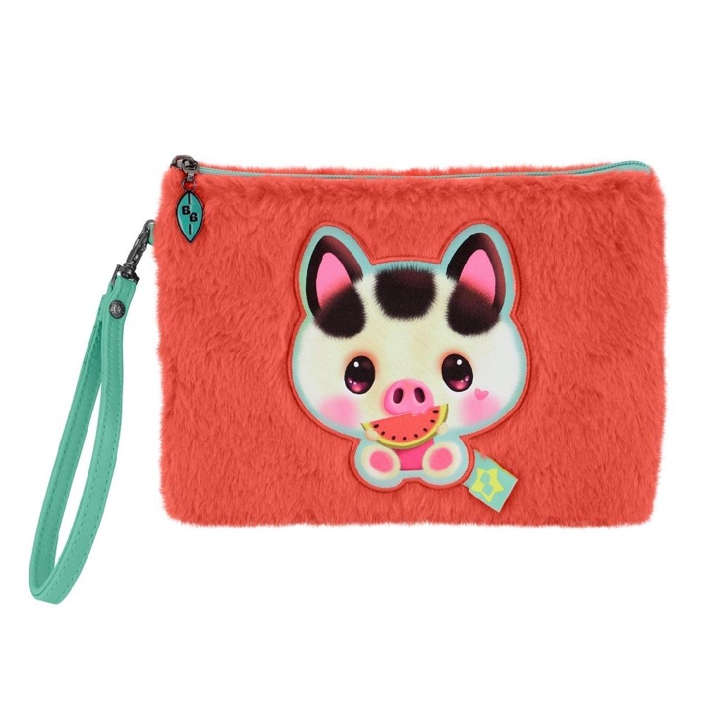 santoro london Bangoberry - Furry Pencil Case - Piggy Pig
