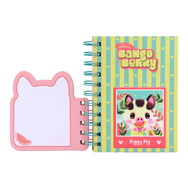 Santoro London Bangoberry - Layered Wirobound Notebook - Piggy Pig
