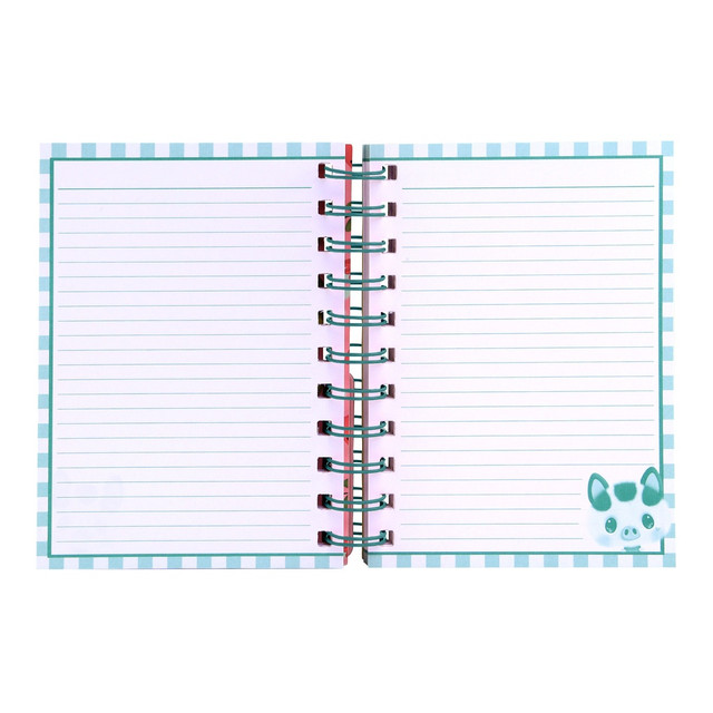 Santoro London Bangoberry - Layered Wirobound Notebook - Piggy Pig