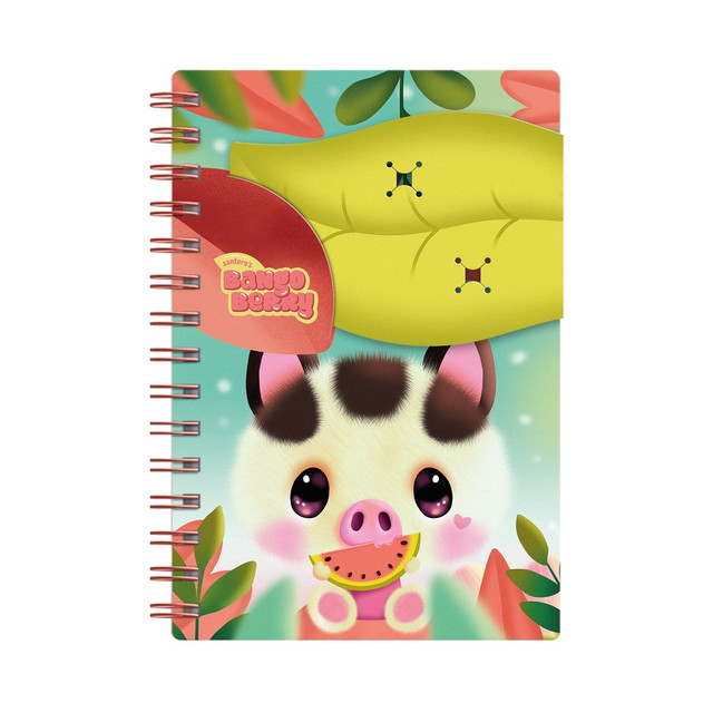 Santoro London Bangoberry - Notebook With Bangobobs - Piggy Pig