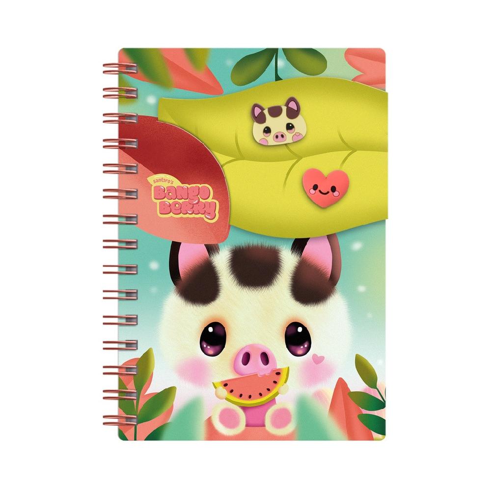 santoro london Bangoberry - Notebook with Bangobobs - Piggy Pig
