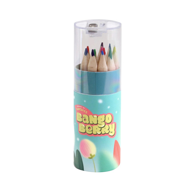 Santoro London Bangoberry - Set Of 12 Colouring Pencils With Sharpener - Piggy Pig