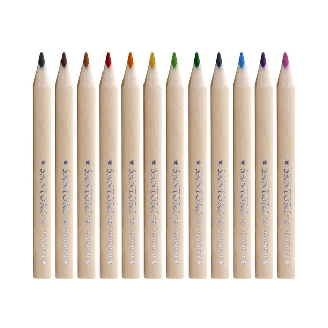 Santoro London Bangoberry - Set Of 12 Colouring Pencils With Sharpener - Pally Panda