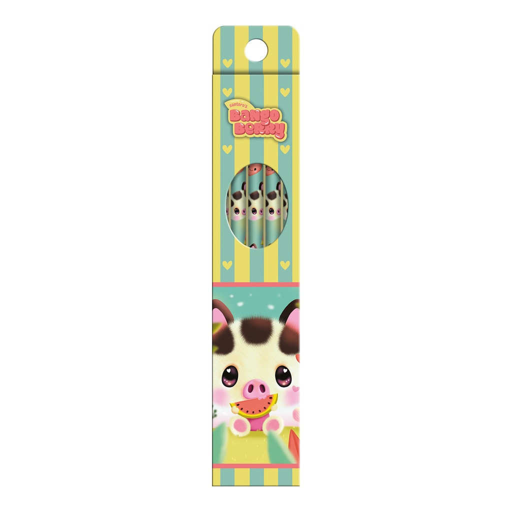 santoro london Bangoberry - Set of 5 pencils - Piggy Pig