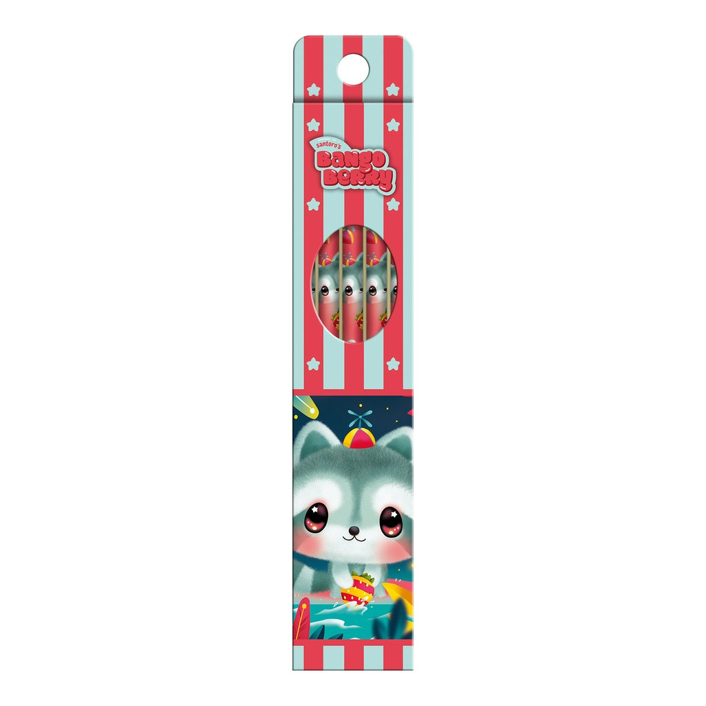 santoro london Bangoberry - Set of 5 pencils - Remy Raccoon