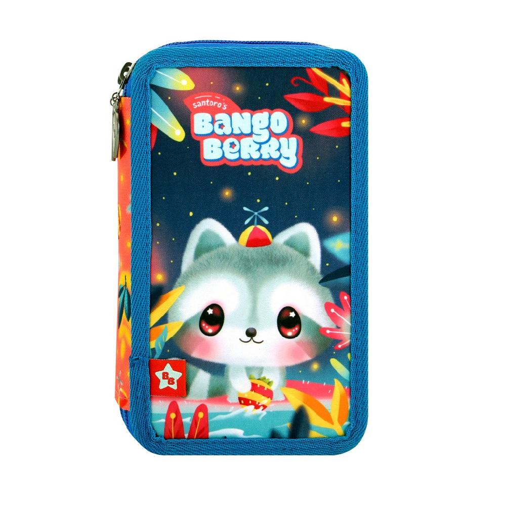 santoro london Bangoberry - Triple Filled Pencil Case - Remy Raccoon
