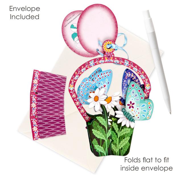 Santoro London Chandeliers Cards - Butterfly Basket - Daisy