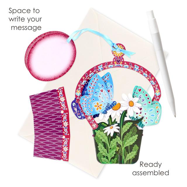 Santoro London Chandeliers Cards - Butterfly Basket - Daisy