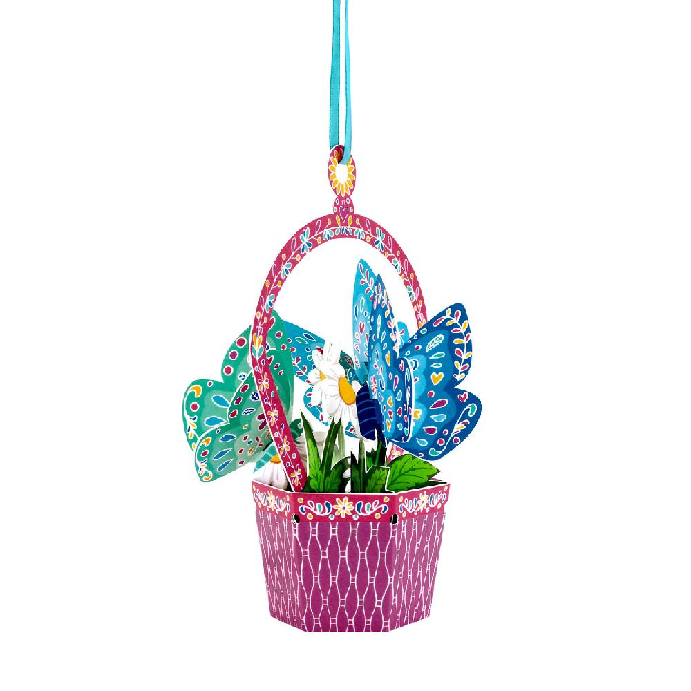 santoro london Chandeliers Cards - Butterfly Basket - Daisy