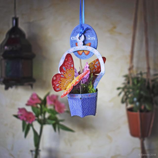 Santoro London Chandeliers Cards - Butterfly Basket - Lavender