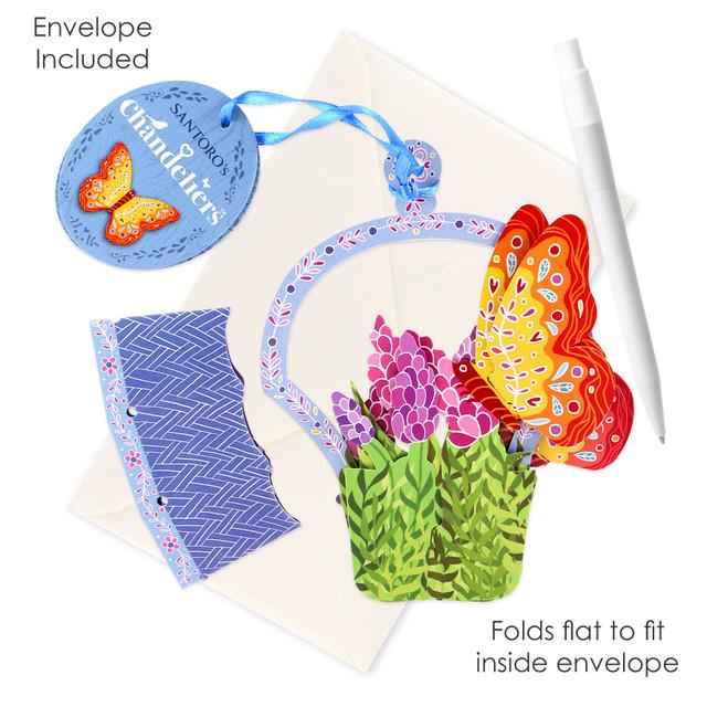 Santoro London Chandeliers Cards - Butterfly Basket - Lavender