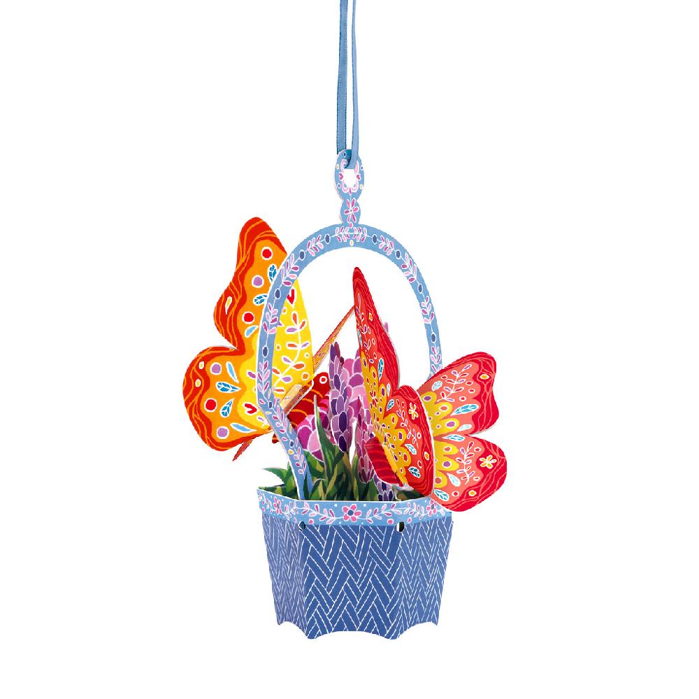santoro london Chandeliers Cards - Butterfly Basket - Lavender
