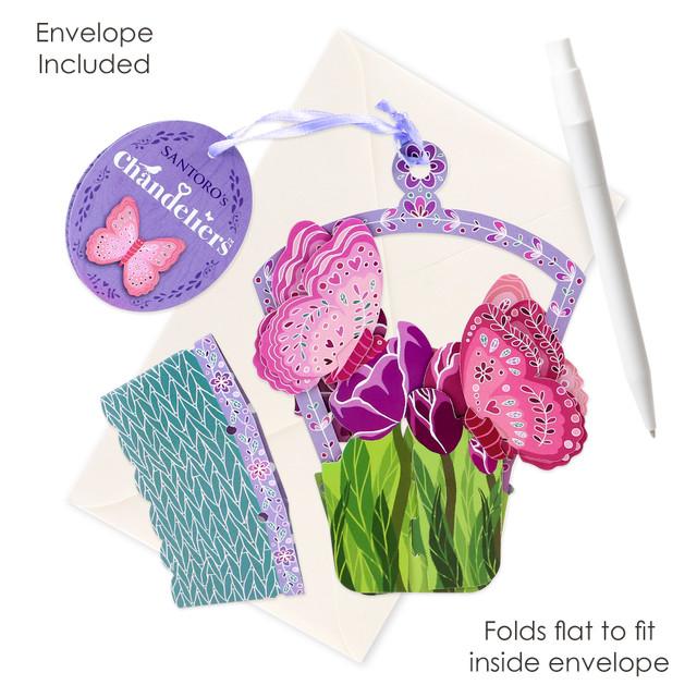 Santoro London Chandeliers Cards - Butterfly Basket - Tulips