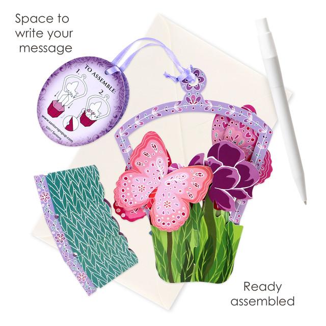 Santoro London Chandeliers Cards - Butterfly Basket - Tulips