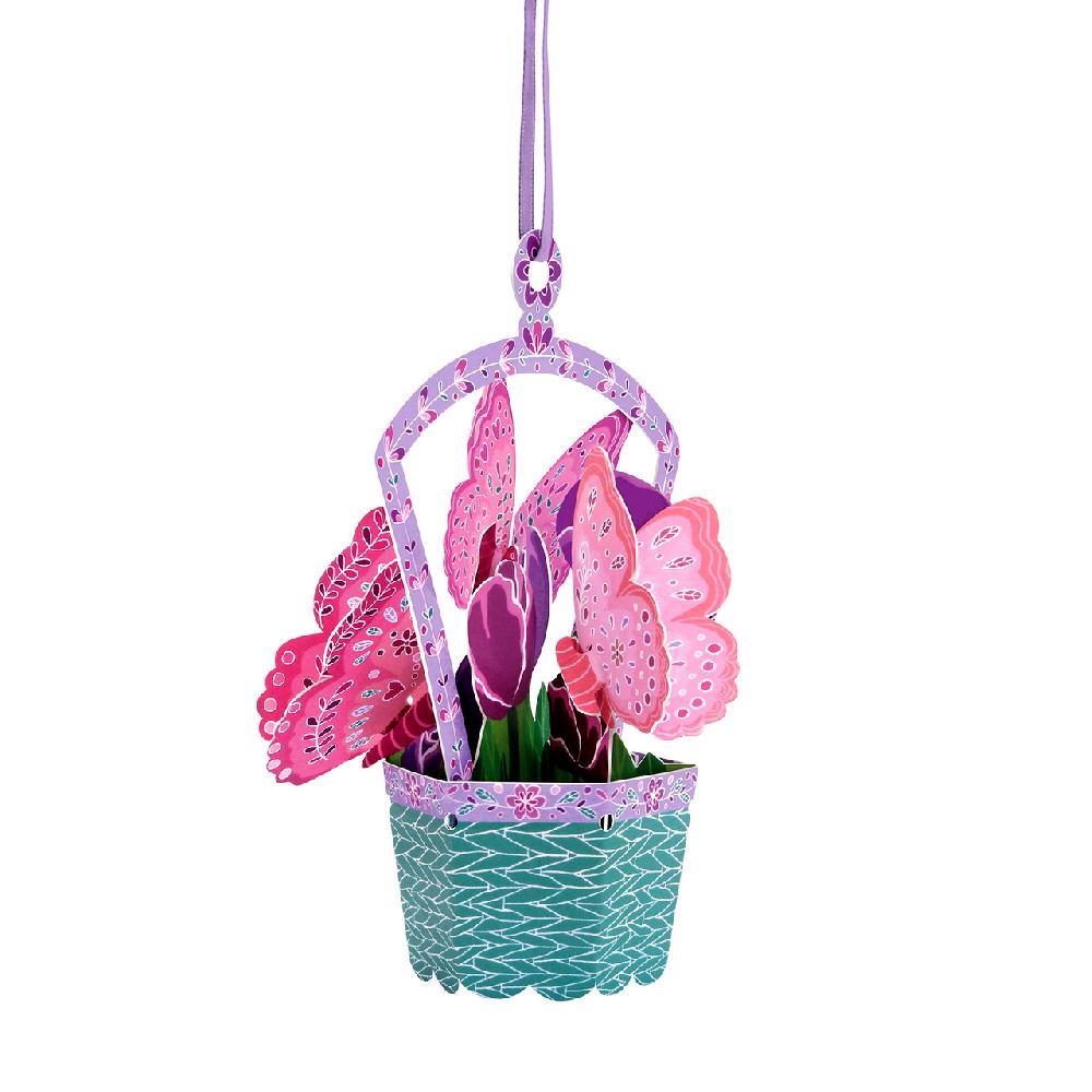 santoro london Chandeliers Cards - Butterfly Basket - Tulips
