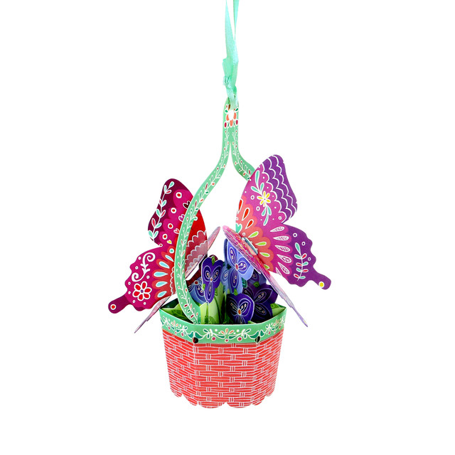Santoro London Chandeliers Cards - Butterfly Basket - Violets