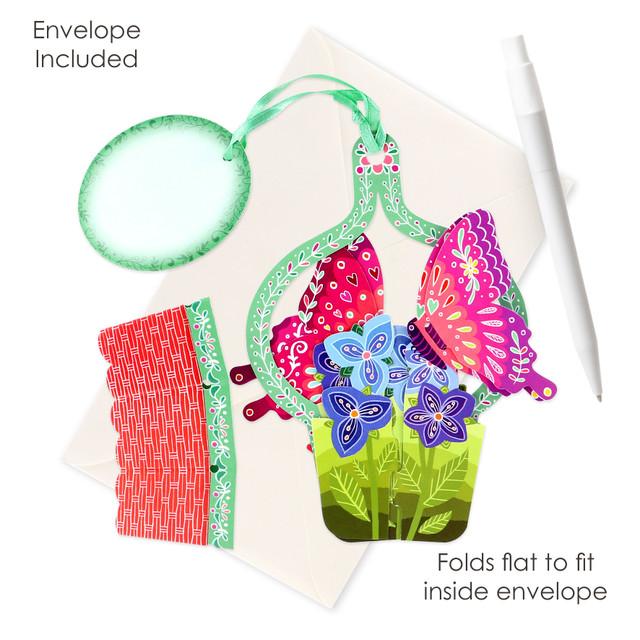 Santoro London Chandeliers Cards - Butterfly Basket - Violets