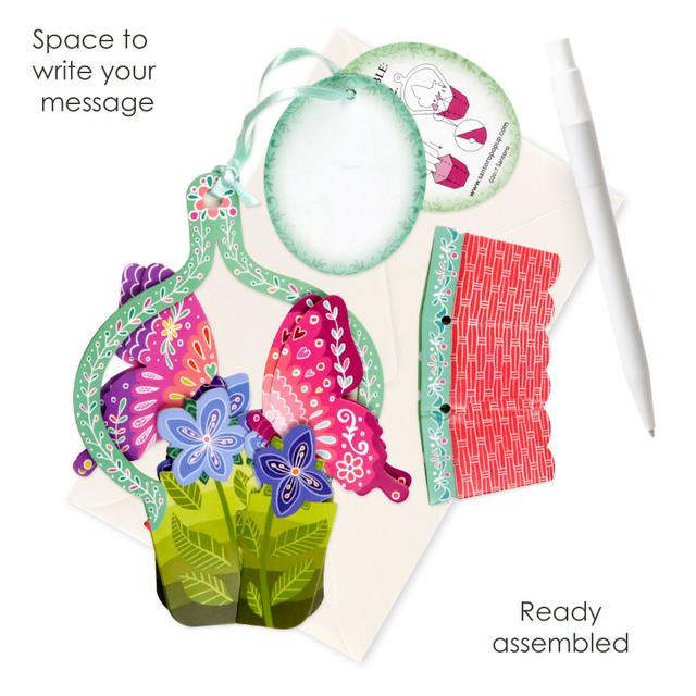 Santoro London Chandeliers Cards - Butterfly Basket - Violets