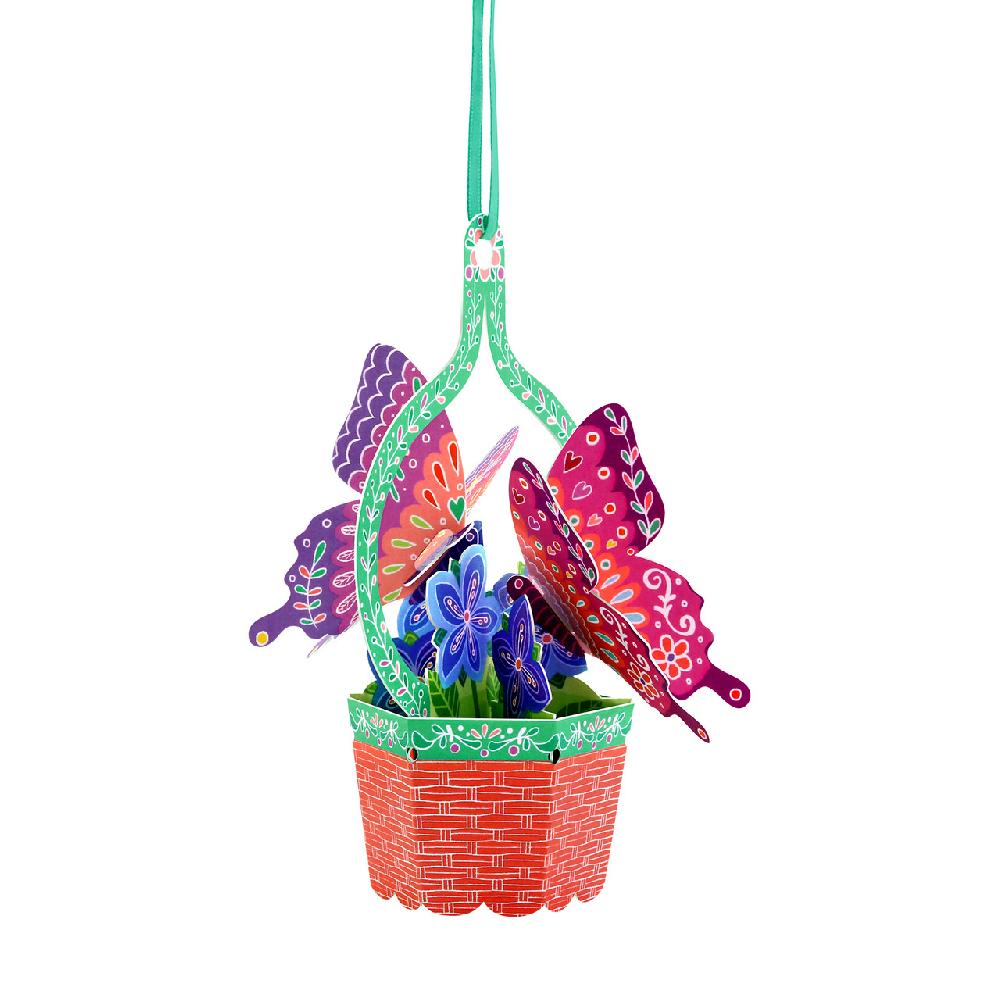 santoro london Chandeliers Cards - Butterfly Basket - Violets