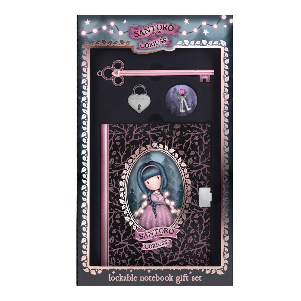 santoro london Gorjuss - Lockable Notebook Gift Set - Fairy Dusk