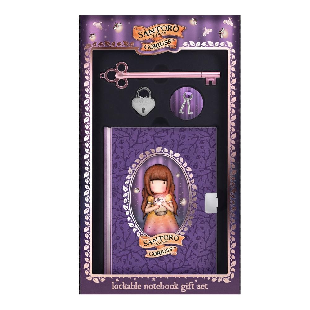 santoro london Gorjuss - Lockable Notebook Gift Set - Firefly Dawn