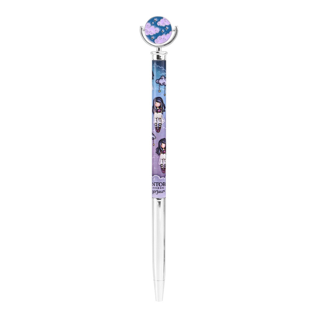 santoro london Gorjuss - Metal Pen with Enamel Topper - Little Storm Cloud
