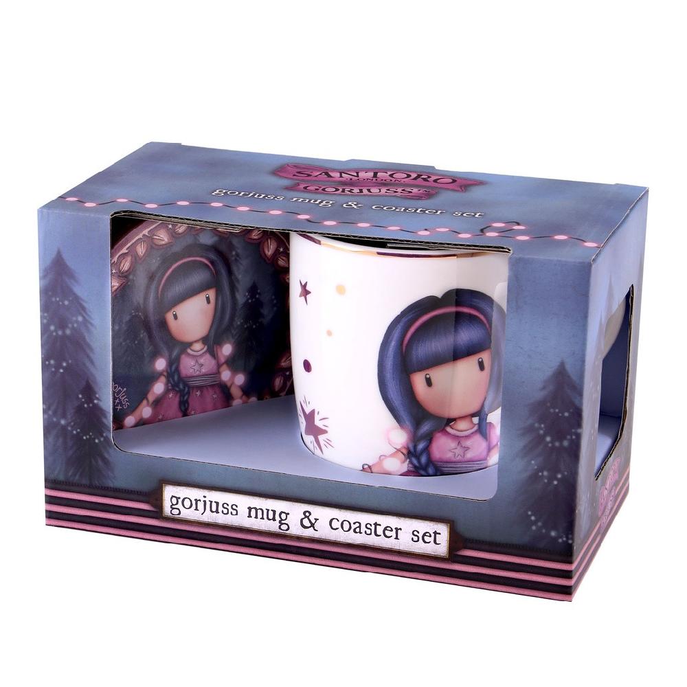 santoro london Gorjuss - Mug and Coaster Set - Fairy Dusk