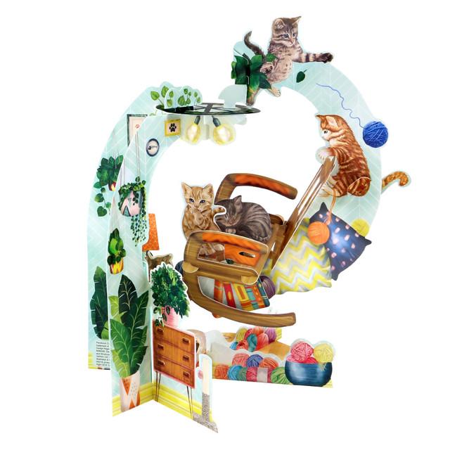 Santoro London Pendulum Cards - Cats On A Rocking Chair