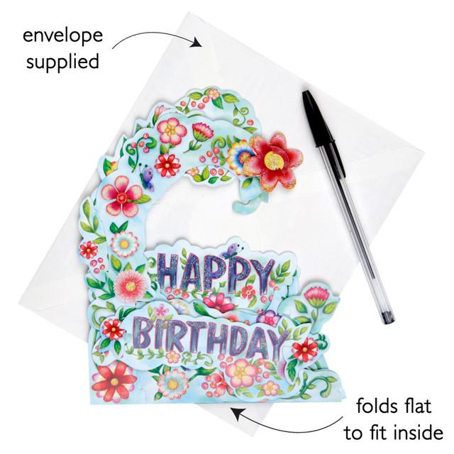Santoro London Pendulum Cards - Happy Birthday - Floral
